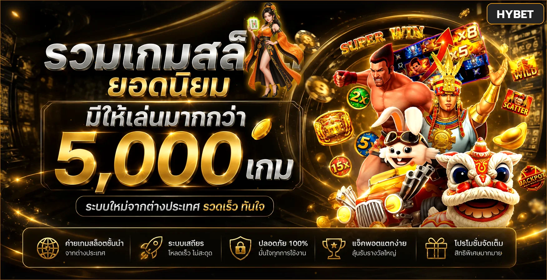 รวมเกมสล็อตยอดนิยมบน HYBET